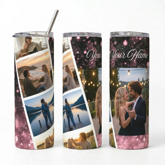 Custom Lover's Photo Tumbler | Anniversary & Valentine's Gift 20oz Stainless Steel