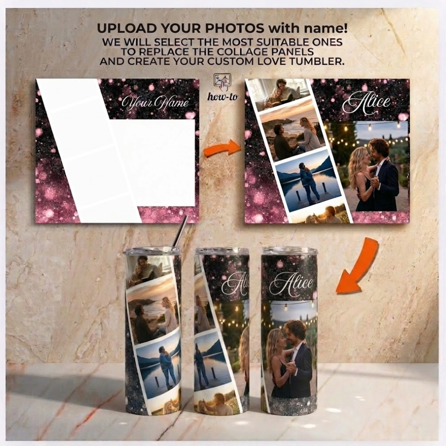 Custom Lover's Photo Tumbler | Anniversary & Valentine's Gift 20oz Stainless Steel