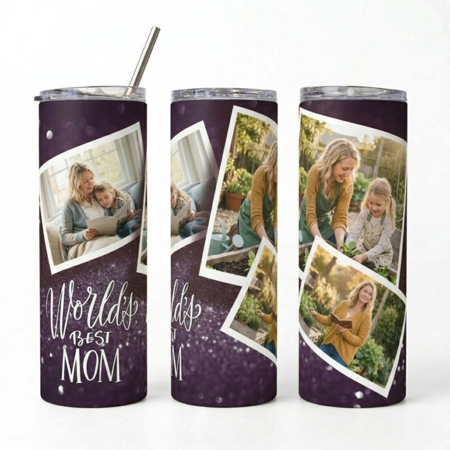 Custom Mom Photo Tumbler | Mother's Day & Birthday Gift 20oz Stainless Steel